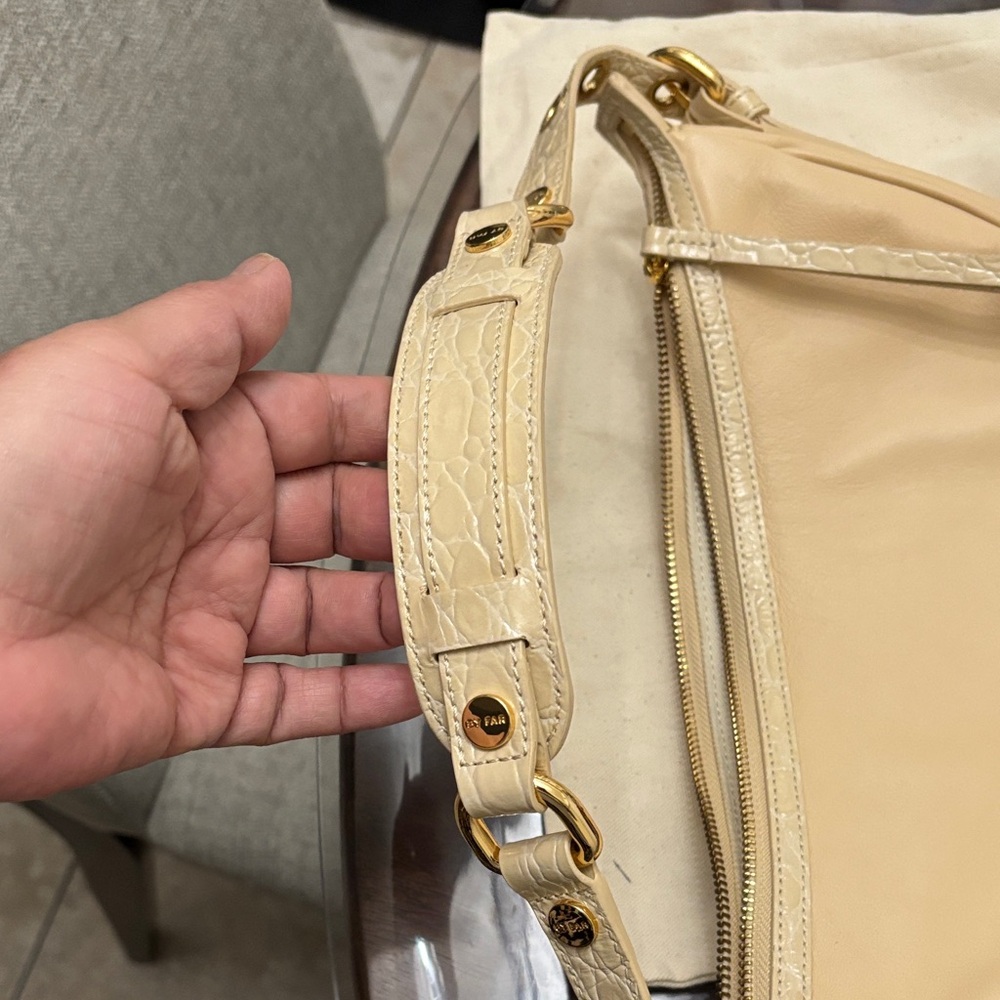 BY FAR Cream Leather Shoulder Bag - Picture 2 of 9
